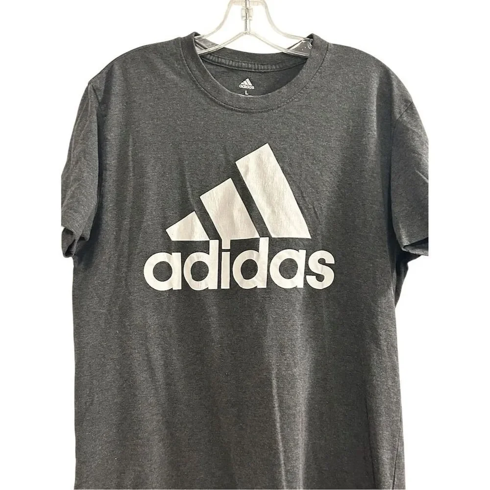 Adidas‎ Men's Graphic Tee Gray Short Sleeve Crew Neck Size L
